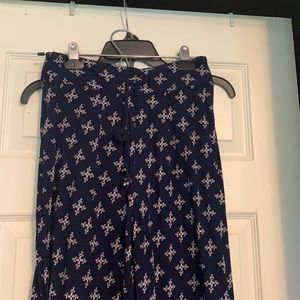 Multi print wide leg casual pant